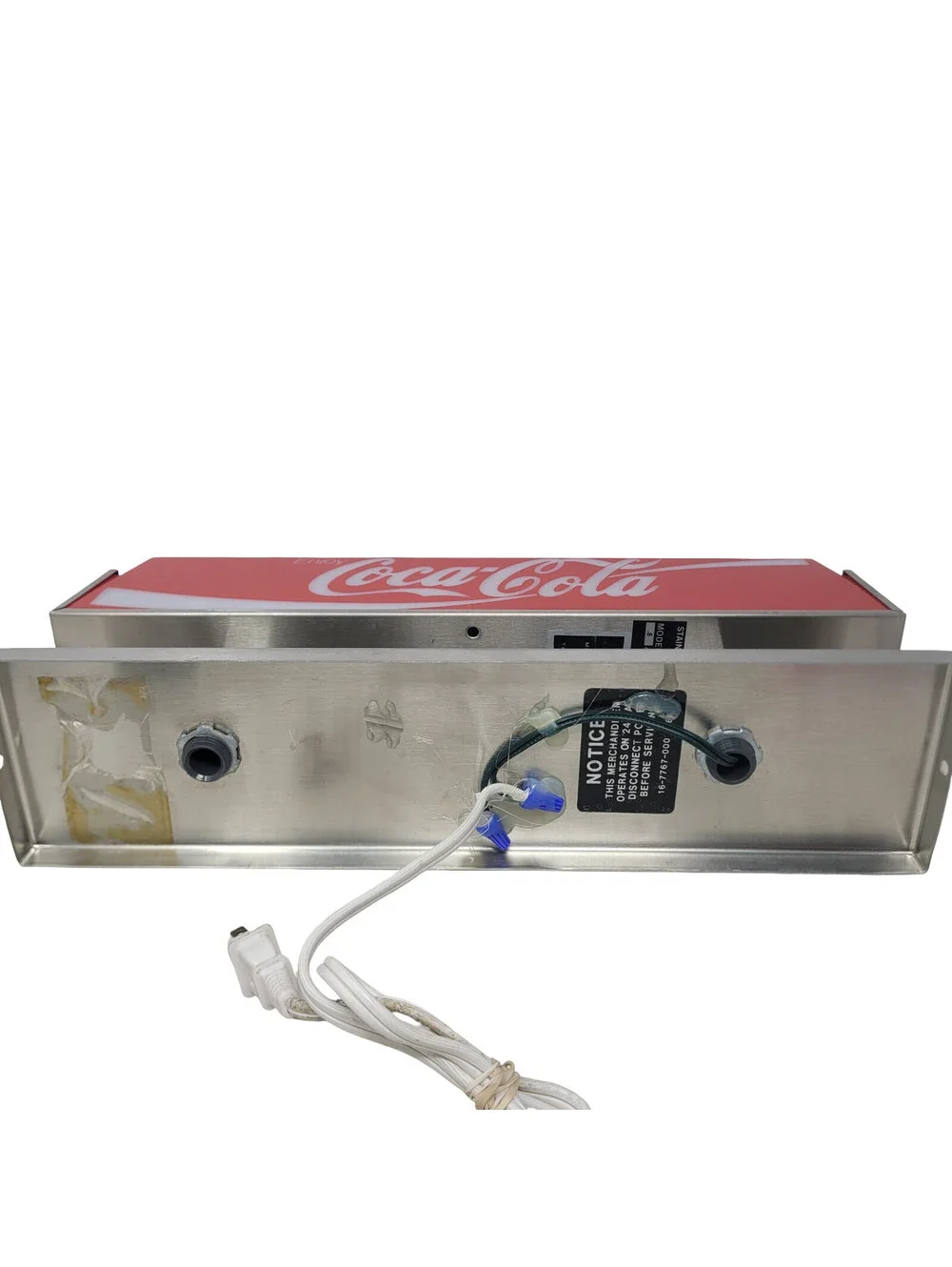 Vintage Coca-Cola SITCO Fountain Serve Soda Pop Machine Sign Topper 1988 Works